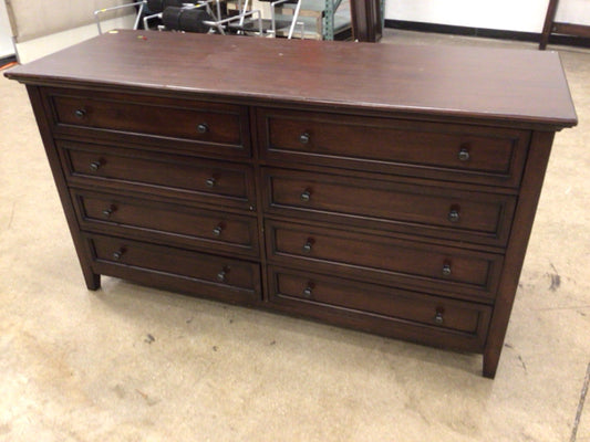24" X 66" AS-IS PB Eight Drawer Wood Dresser(Top Scratched)