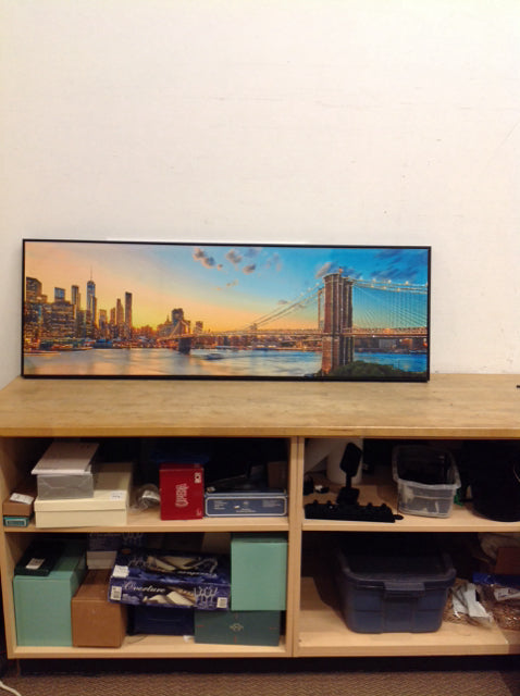 58.5x20 NY Skyline Mixed Media on Canvas