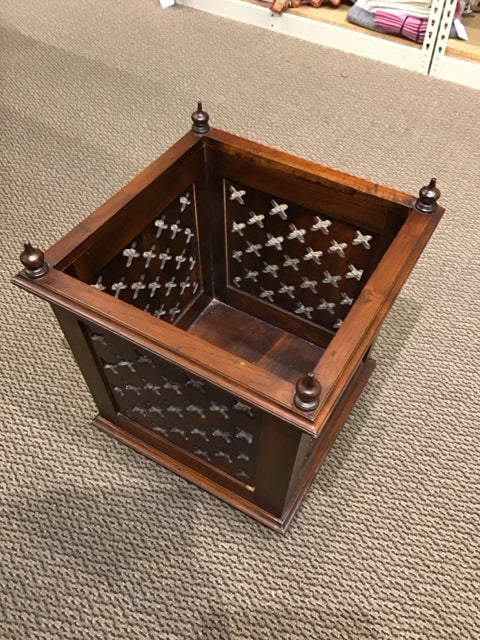 Pierced Mahogany Footed Planter
