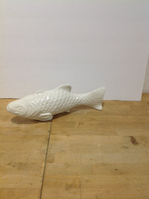 16" White Ceramic Carp
