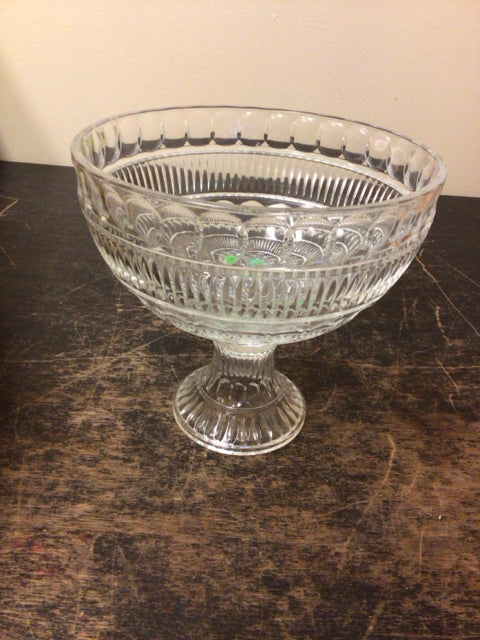 10 3/4"H Cut Glass Footed Round Bowl