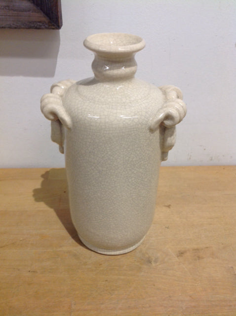 Vase- 11" Ceramic Cream Crackle