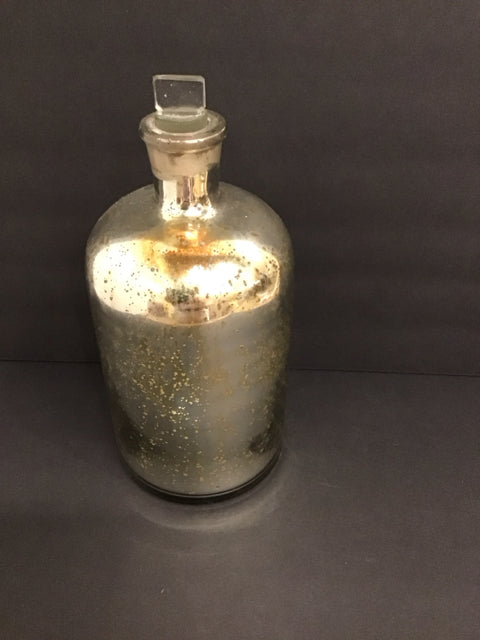 11" Silver Speckled Glass Jar