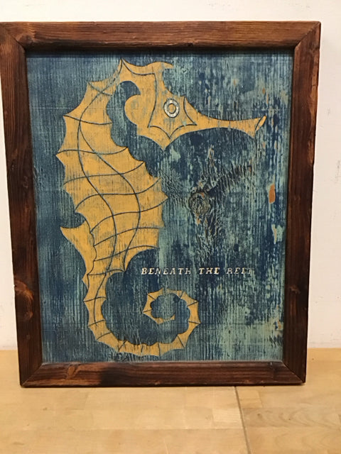 18x22 Wood Framed "Beneath the Reef" on Wood