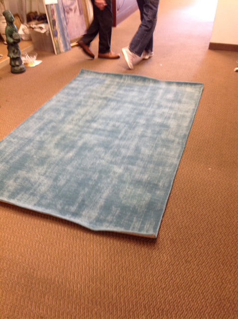 5'x7.5' Teal Wool Rug