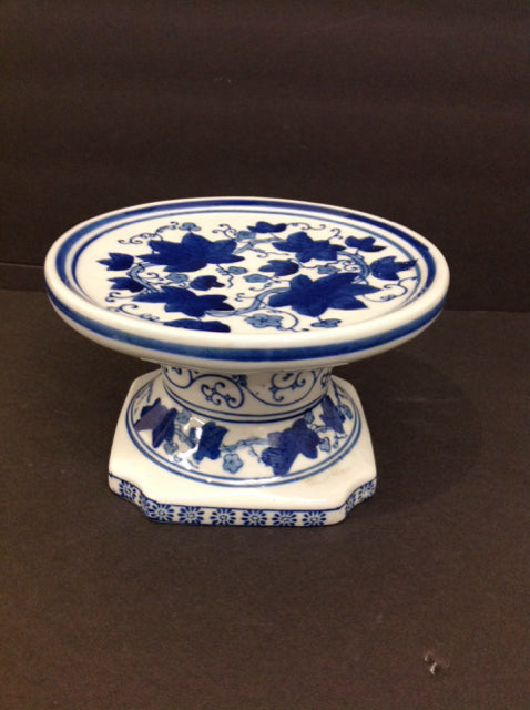 7.5" Blue/White Painted Pedestal