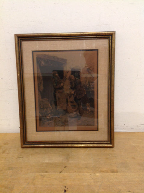 Framed Vintage Print on Paper