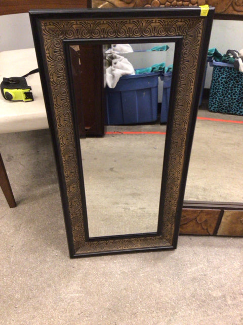 31 1/2" X 15" Black & Gold Framed Beveled Mirror