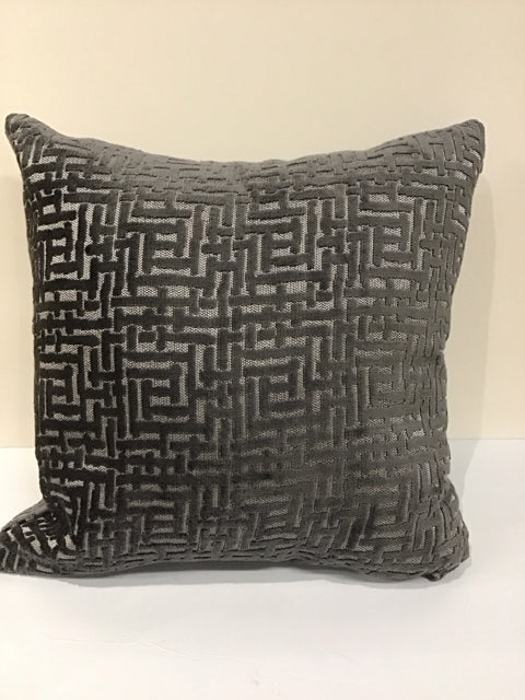 West Elm Grey Geometric Chenille Pillow