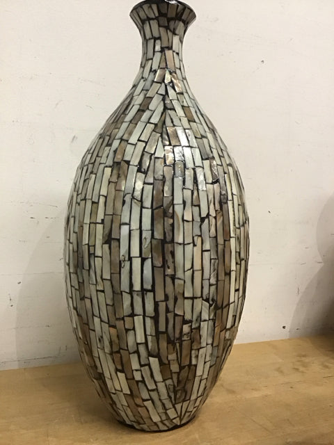 17" MOP Tassellated Vase