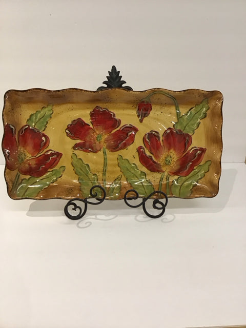 17x8 Maxcera Poppy Platter w/Stand