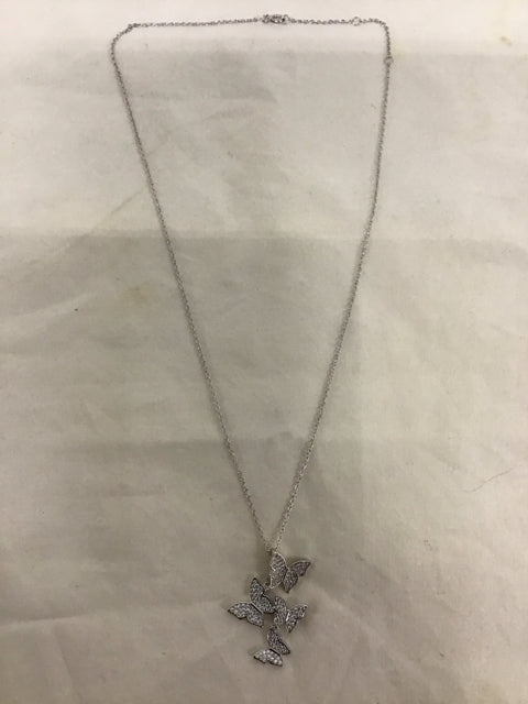 Necklace Tiffany Like 925 W/Paive Butterflies