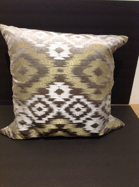 Silver Pillow w/Gold/Silver Pattern