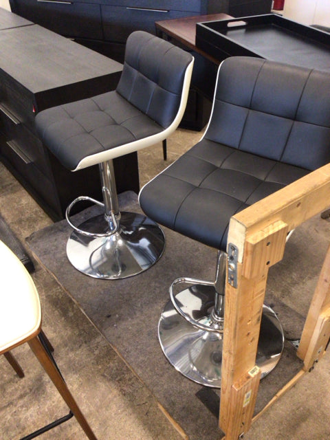 Pair Of RTG White & Black Bar Stools