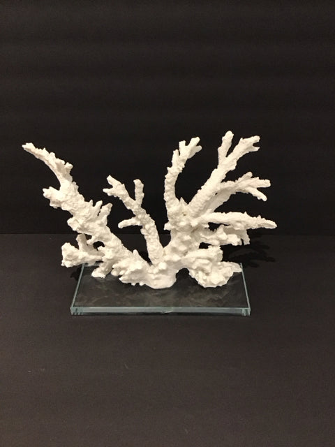 12" Faux Coral on Glass Base