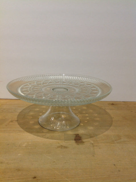 Carved Glass Cake Tray
