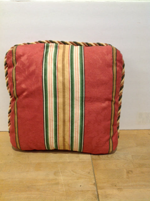 Red/Green/Gold Striped Pillow