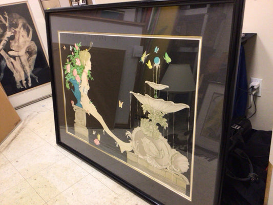 54" X 40" Philippe Henri Noyer "La Fountaine" Framed  Print