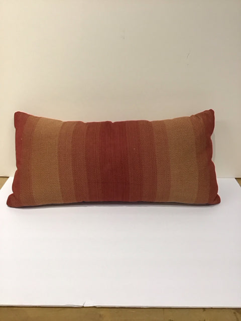 Red/Gold Striped Lumbar Pillow