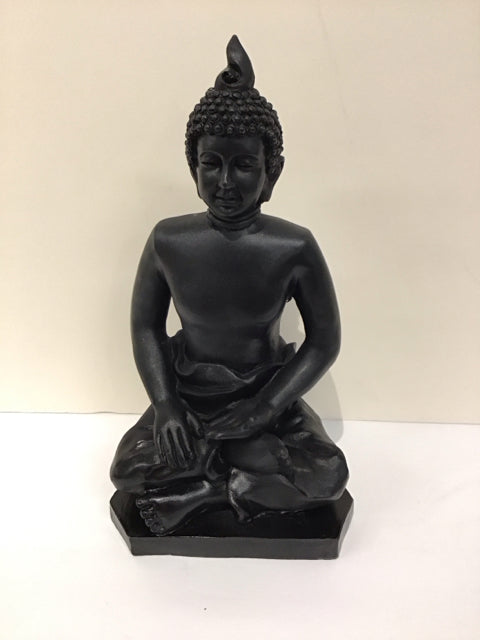 10" Black Resin Buddha