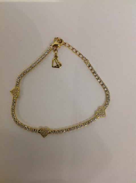 Gold Adjustable Rhinestone Tennis Bracelet