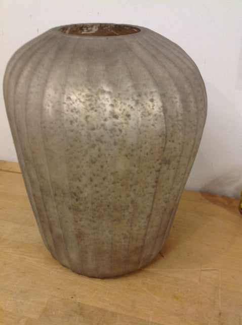 Vase- 14" Sahara Brushed Mercury Glass