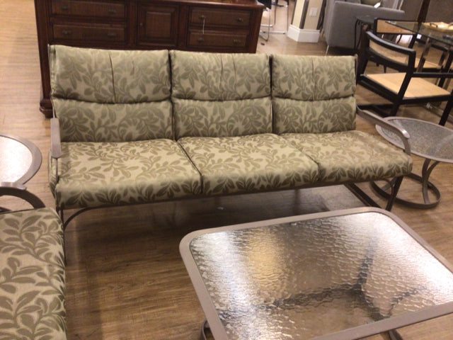 Fabric & Metal Outdoor Three Seat Sofa