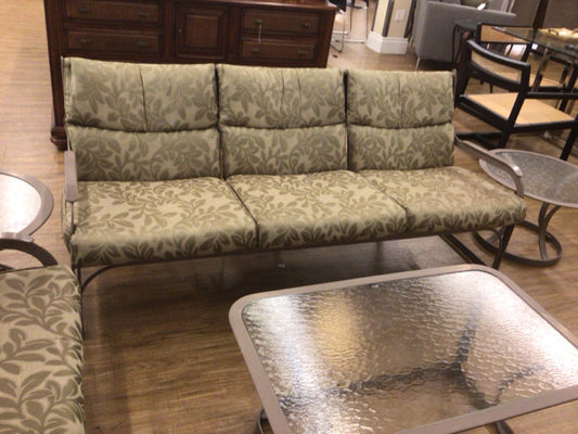 Fabric & Metal Outdoor Three Seat Sofa