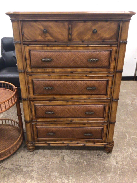38 1/2" X 17 1/2" Havertys Wood Five Drawer Tall Chest