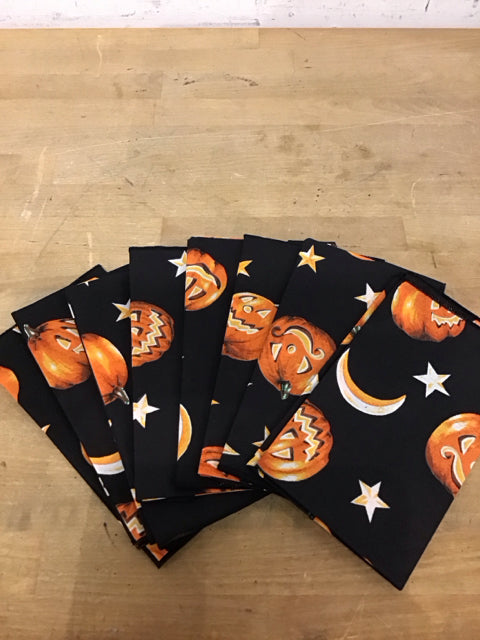 Black & Orange Pumpkin W/Moon-Stars Napkins