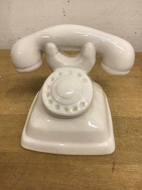 5"x7" White Ceramic Telephone Sculpture