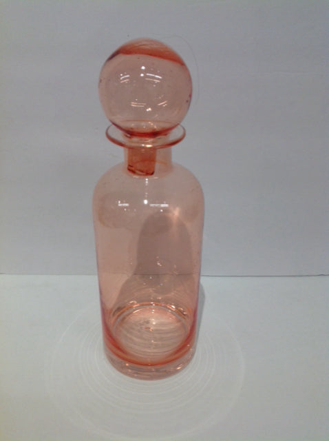 12" Orange Glass Jar w/Lid