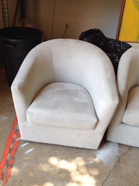 Grey Suede Swivel Chair