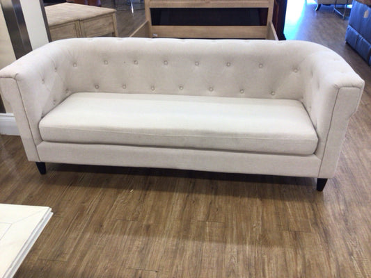 Linen Curved Back Tufted Sofa