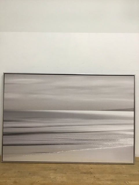 61"x41" Gray Beach Reflection Canvas Art Print
