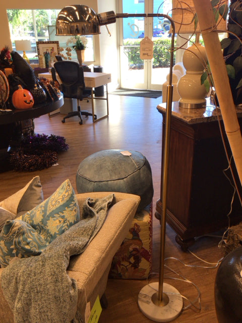 Gold Metal Marble Base Floor Lamp