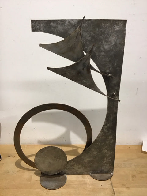 27"x18" Brutalist Metal Sculpture