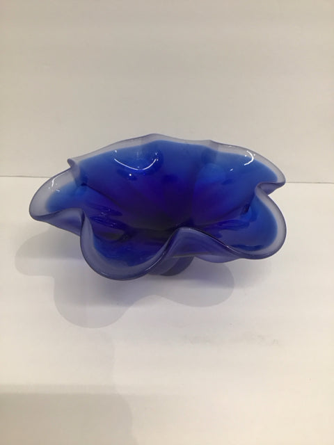 7" Art Glass Blue Bowl