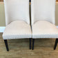 Pair Of Pier 1 Cream Linen Nail Head Dining Chairs