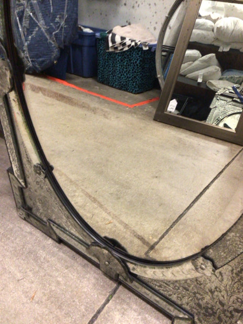 AS-IS 59 x 39 RH Etched  Mirror(Marks On Mirror)