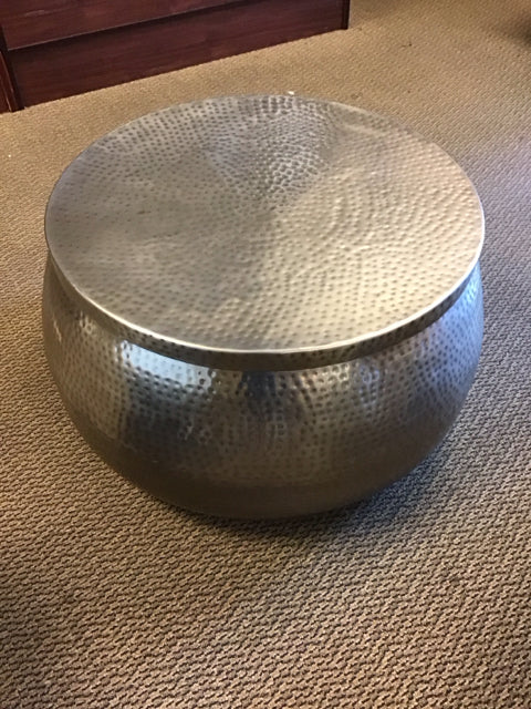 Cala Rd Hammered Metal Storage Coffee Table