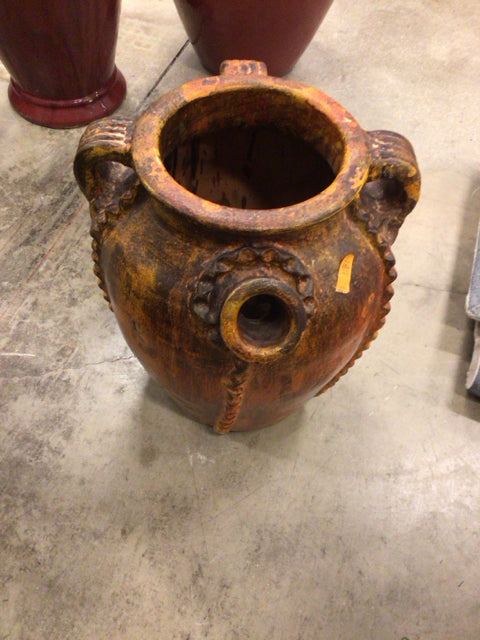 20" Orange Ceramic Planter