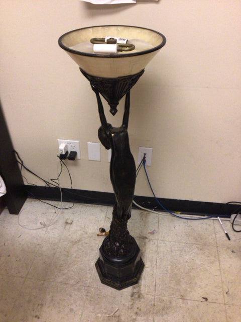 Art Deco Female Bronze Lamp