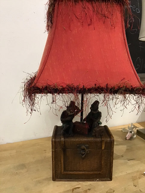 24" West Indies Monkey On Trunk Table Lamp