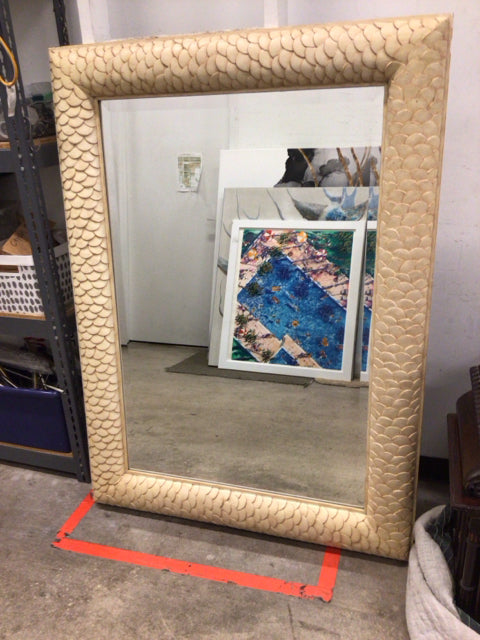 Wall Cleted Scallop Framed Mirror