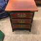 AS-IS 12" X 14 " Asian Three Drawer Small Cabinet(LIght Fading/Knicks)