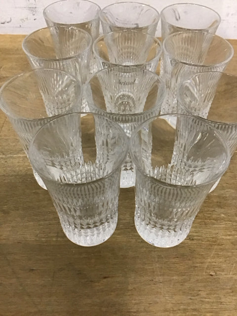 Set Of 12 Christofle "Facette" Vodka  Glass