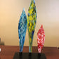 26" H Art Glass Blue Green Red Sculpture