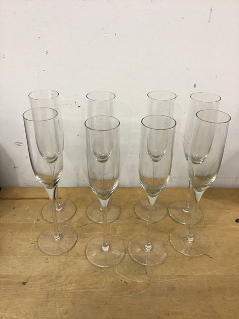 Set Of 8 Vintage Champagne Flutes