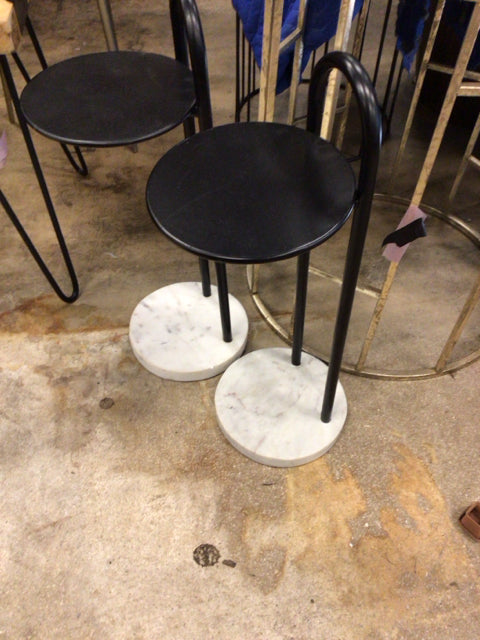 Black Metal Marble Base Drink Table